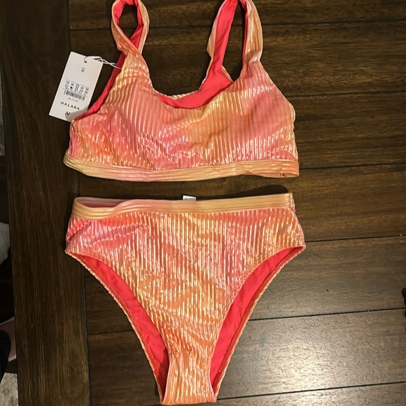 NWT- shiny Halara two piece bathing suit - Picture 1 of 1